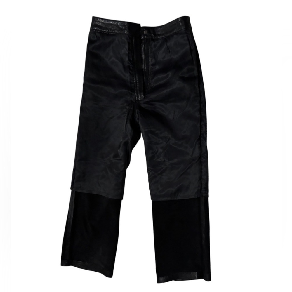 ENVELOPE 1976 Women’s Black Faux Leather Straight- Leg Pants - Picture 4 of 16